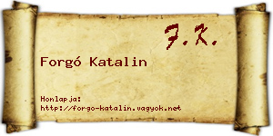 Forgó Katalin névjegykártya
