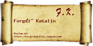 Forgó Katalin névjegykártya