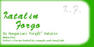 katalin forgo business card