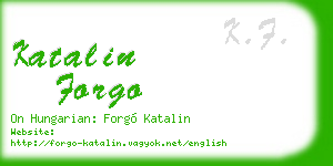 katalin forgo business card